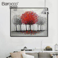 Barocco นามธรรมสีต้นไม้ภาพวาดภูมิทัศน์ภาพวาดสีน้ำมันมือทาสีผนังบ้านสมัยใหม่ตกแต่งของขวัญ 60x90 ซม. 70x100 ซม. 80x120 ซม. 90x150 ซม. ขนาดใหญ่