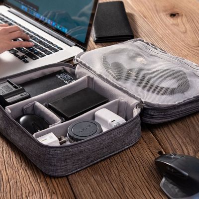 Yoteen Portable Travel Digital Storage Bag Power Bank Case External Hard Drive Case Cover Electronics Travel Organizer Cable Bag