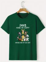 xixibeauty Mens Casual Trendy Street Style Cartoon Dog Print T-shirt, Short Sleeve Crew Neck Tees For Summer Holiday