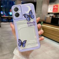 เคสเวอร์ชันล่าสุด VIVO Y27 Y36 4G 5G 2023ใหม่เคสกระเป๋าใส่บัตรซิลิโคนนิ่มลาย TPU รูปผีเสื้อทิวลิป VivoY27เคสโทรศัพท์