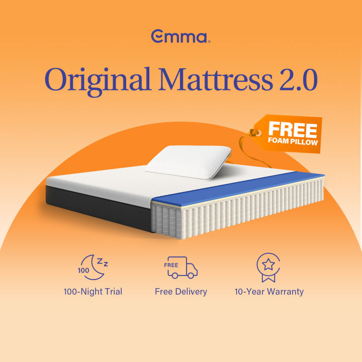 Emma Original Mattress 2.0 Ergonomic, Memory Foam, Medium Firm, 10