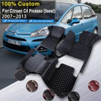 ❈◊☢ Car Mats For Citroen Grand C4 Picasso SpaceTourer 5seat 2007 2013 Durable Pad Auto Rugs Carpets Interior Parts Car Accessories