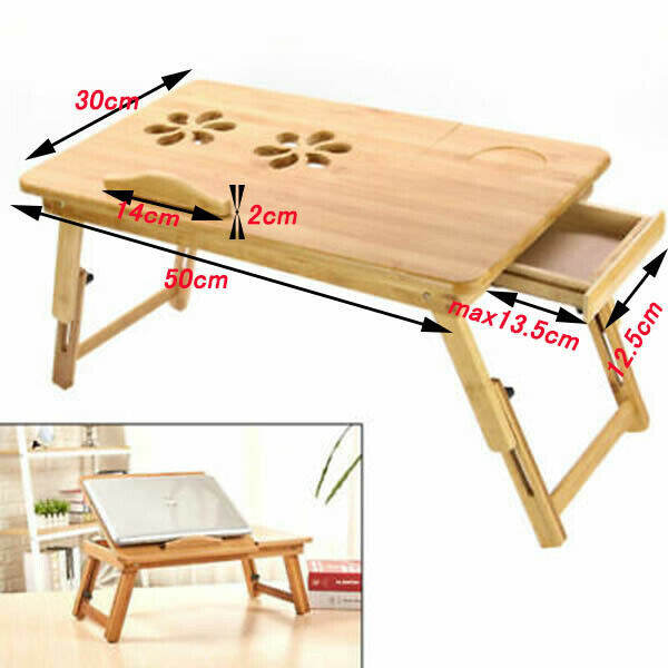 Bamboo Portable Folding Legs Laptop Notebook Table Bed Sofa Tray PC