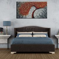 Barocco Gift 3D Red Tree Handmade Abstract Flowers Oil Painting On Canvas Wall Art Picture For Living Room Home Decor