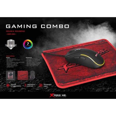 MOUSE&MOUSE PAD XTRIKE ME GMP-290 GAMING COMBO