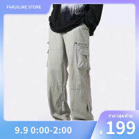 FARUILINE STORE กางเกงคาร์โก้ลําลอง ผ้าฝ้าย ทรงหลวม เข้ากับทุกการแต่งกาย แฟชั่นทันสมัย สําหรับผู้ชาย