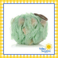 ใยขัดตัว รุ่น Soft Sponge สีเขียว ทรงกลม มีฟองน้ำด้านใน ขนาดกลาง ใยอัดแน่น ตีฟองได้เยอะ นุ่ม ฟองน้ำขัดตัว Green Soft Sponge Body Scrubb Shower Mesh Ball