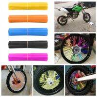 2023 NEW 36Pcs Motorcycle Wheel Spoked Protector Wraps Rims Skin Trim Covers Pipe For Motocross Bicycle Bike Cool Accessories 12 Colors