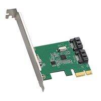 PCIe 2.0 X1 to 2 Port SATA3.0 Riser Card AMS1016 Expansion Card Converter Card