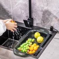 Kitchen Gadgets Telescopic Wash Basin Kitchen Accessories Draining Basket Home Wash Fruit Tray Sink Water Filter Basket Shelf