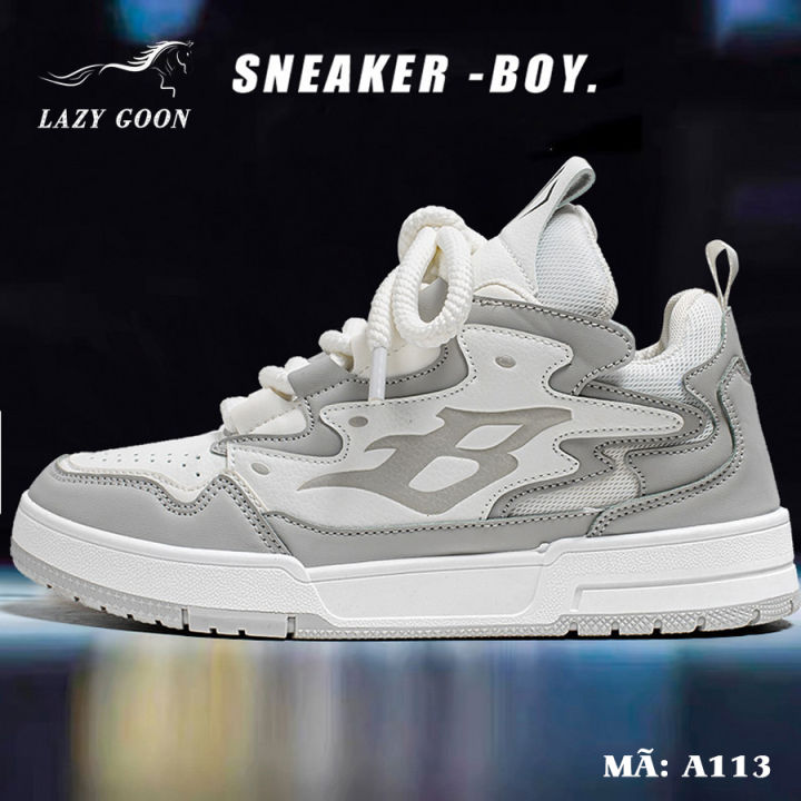 Giày nam thể thao sneaker KINGSHOES trắng đẹp cổ cao cho học sinh đi học đi  làm cao cấp Mã LC-1 | Lazada.vn
