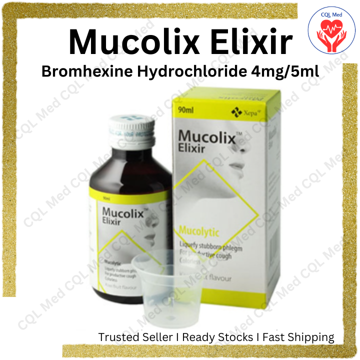Mucolix Elixir Syrup 90ml for Cough and Phelgm Lazada