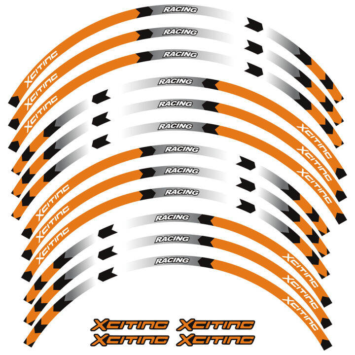 เทปแถบสะท้อนแสงรูปลอกล้อสกูตเตอร์สติกเกอร์แต่งล้อมอเตอร์ไซค์15-14-นิ้ว-x-citing-s-400อุปกรณ์เสริมมอเตอร์ไซค์สำหรับ-s400-kymco-xciting