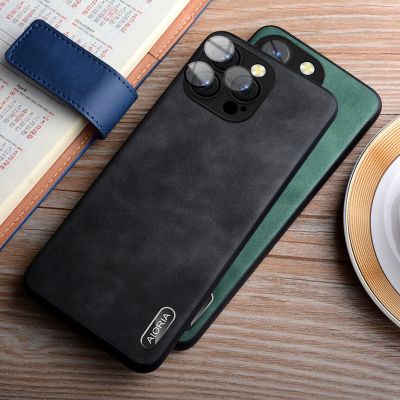 Leather Case for iPhone 14 13 12 11 Pro Max Plus funda coque silky feel durable phone cover with lens protect