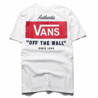 New Vans เสื้อยืดคอกลมแขนสั้นลําลองเนื้อผ้าฝ้ายสําหรับผู้ชายและผู้หญิง