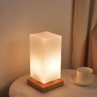 Nordic Minimalist Nightlight Desk Lamp Bedroom Dimmable Creative Solid Wood Glass Romantic Desk Warm Night Light Bedside Lamp