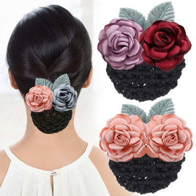 Professional women flower hair accessories bank work net pocket hair clip temperament women new fashion accessories