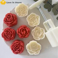 【Ready Stock】4Pcs 50g Rose Shaped Mooncake Mould Mooncake Mould Hand-pressed Valentine