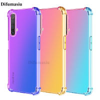 For OPPO Realme X3 SuperZoom Shockproof Soft Case Covers Gradient Color Silicone Soft TPU Casing Colorful Back Cover Anti Fall OPPO Realme X3 SuperZoom Phone Case