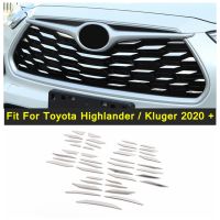 ด้านหน้า Center Grille Grill ฝาครอบหม้อน้ำ Strip Trim รถอุปกรณ์เสริมภายนอก41PCs สำหรับ Toyota Highlanderkluger 2020 - 2023