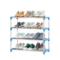 4-Tier Stackable Small Shoe Rack, Lightweight Shoe Shelf Storage Organizer for Entryway, Hallway and Closet