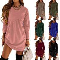 ฤดูหนาว hoodies ชุดสำหรับสตรีแฟชั่น Patchwork สุภาพสตรี vestidos เซ็กซี่แขนยาวหลวม Casual MINI dresses streetwear kleider