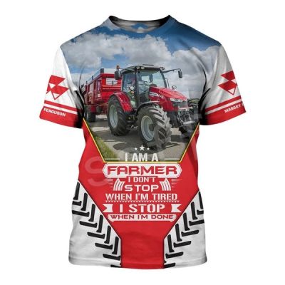 Worker Farmer Tractor Instrument T-shirts Funny Fashion 3D Print Unisex Summer Menss Casual Short Sleeves Tops