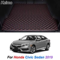 เสื่อท้ายรถหนังสำหรับรถเก๋งฮอนด้า Civic 2019ท้ายรถแผ่นหนังปูพื้นรถแบบกำหนดเองอุปกรณ์ตกแต่งรถยนต์ไลเนอร์กระบะ