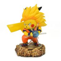 หุ่นฟิกเกอร์ตัวการ์ตูนฟิกเกอร์ตัวการ์ตูน Goku Pikachu จากแอนนิเมะตุ๊กตาประดับตุ๊กตารุ่นโมเดล