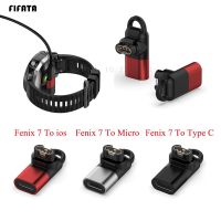 FIFATA 4 Pin USB Type C/Micro/ios Smart Watch Charger Adapter for Garmin Fenix 7/6/5 Vivoactive3/4/ Instinct forerunner945 Watch Cables