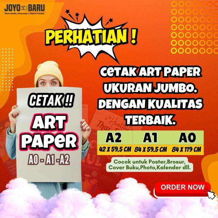 CETAK ART PAPER UKURAN JUMBO A0 , A1 ,A2 GRAMASI 150G, 260G,310GSM