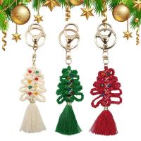 Macrame Christmas Ornaments Cotton Bohemian Ornament with Metal Ring Clasp Home Decor Products for Key Chain Rearview Mirror Christmas Tree Backpack Shoulder Bag kind