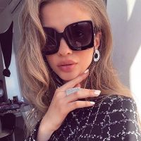 【hot】卍  Oversized Sunglasses Woman Luxury Glasses Female Big Frame Gradient Mirror Oculos De Sol