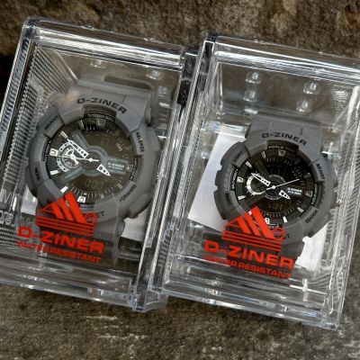 Watchhiend นาฬิกาข้อมือแฟชั่นสปอร์ต D-Zinner แบรนแท้ หัวเหล็ก หน้าปัดไซส์ชายขนาด 45,50 มม. ไฟออโต้ไลฟ์ กันน้ำได้ 100% สายยาง พร้อมกล่องแบรนด์แถมฟรีพร้อมส่ง