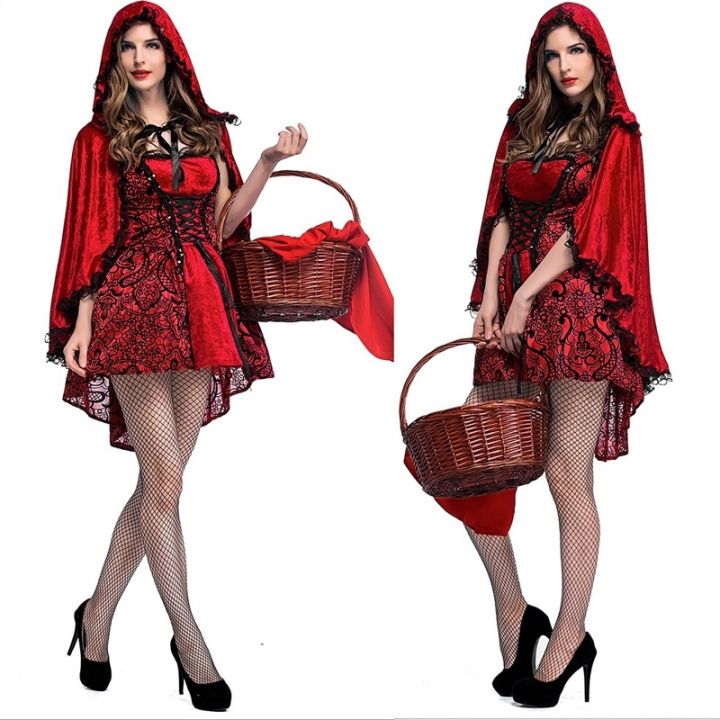 halloween-costumes-cosplay-clothes-sexy-women-dress-little-red-riding-hood-gothic-style-adults-dress-cape-set