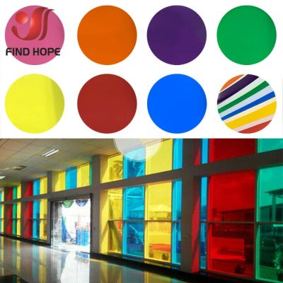 Transparent Window Film Multicolor Tint Adhesive Stain Glass Vinyl Roll 20/40x120CM