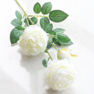 3 Heads Rose European Silk Artificial Peony Flower For Home Wedding Wall Decors