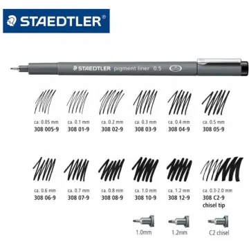 Staedtler Black Fineliner Drawing Pens - 0.05-2.0mm Office