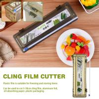 Cling Wrap Dispenser เครื่องตัดฟิล์มยึดกล่องตัดฟิล์ม Cutter With Wrap Cling Wrap Cling With Cutting Cling Holder เครื่องตัดพลาสติกห่อ Cutter Wrap Box Slide Cutter M7G0