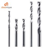 Dreanique 1pc เครื่องตัดมิลลิ่งคาร์ไบด์แข็ง 3.175 4 6 8 มม. 2 ขลุ่ยเกลียวเราเตอร์บิตคาร์ไบด์เอ็นมิลล์ไม้ MDF UP ตัดลงตัด