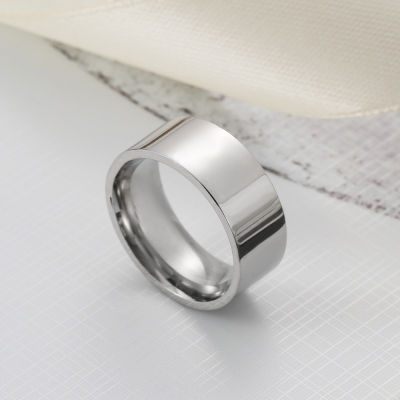 [COD] แหวนสแตนเลสแหวนบุคลิกภาพชาย ฮิปสเตอร์เย็นชาแหวนผู้ชายเย็นชาเฉพาะกลุ่ม 8mm แหวนเหล็กไทเทเนียมเรียบ