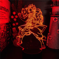 Hot Anime Fairy Tail 3D โคมไฟ Etherious Natsu Dragneel LED Night Light นีออนที่มีสีสันไฟตกแต่งห้องนอน Manga Luminaria ของขวัญ