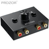 PROZOR Rl Stereo Audio Bi-Directional Switcher 2x 11X2 Audio Switch Splitter พร้อมปุ่มปิดเสียงและไม่ต้องใช้พลังงานภายนอก