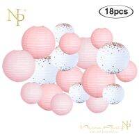 Nicro 18ชิ้น/ชุดฟอยล์ทองแดงสีทองดอกกุหลาบสีชมพูแขวนโคมไฟกระดาษวาเลนไทน์39; S วันอาบน้ำเด็กทารกงานแต่งงาน Set84ตกแต่งงานปาร์ตี้