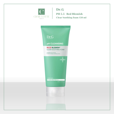 [Charlotte Seoul]  Dr.G PH 5.5 Red Blemish Clear Smoothing foam 150 m #โฟมคลีนซิ่ง #เกาหลี #โฟมล้างหน้า