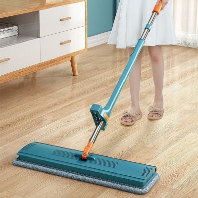 Floor Mops Magic Broom Cleaning Tools Hand Free Washing Microfiber Towels Easy To Drain Household Items Kitchen Accessories Flat