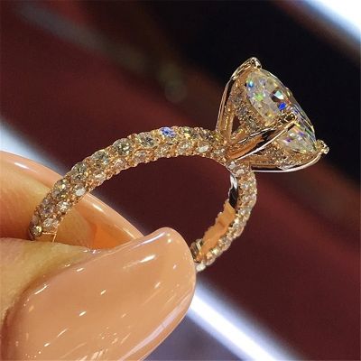 [MM75] แฟชั่นผู้หญิงเครื่องประดับแหวนคริสตัล Rhinestones แหวนผู้หญิงอุปกรณ์เสริมเจ้าสาวงานแต่งงานแหวน Gift