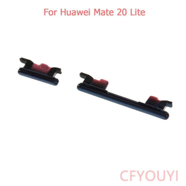 กุญแจปุ่มเปิดปิดสีดำและระดับเสียงบนด้านข้างของชุดชิ้นส่วนสำหรับ Huawei Mate 20 Lite