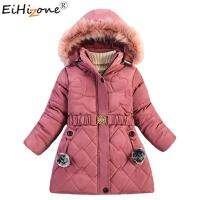 EsHi สาวฤดูหนาวแจ็คเก็ตอุ่น Hooded แฟชั่น Windproof Outerwear วันเกิดคริสต์มาสเสื้อ4 5 6 7 8ปีเด็กเสื้อผ้า