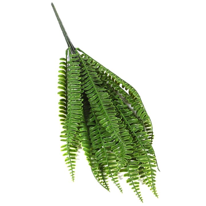 6x-7-branches-green-artificial-plant-floral-persian-leaf-flower-office-home-garden